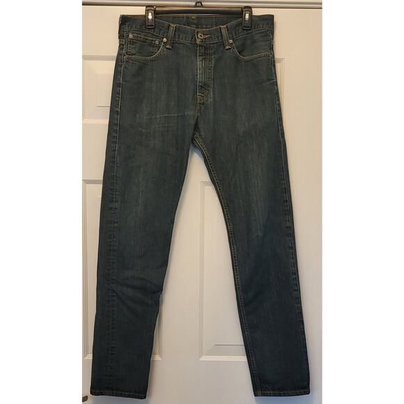 Vintage Levis 521 Slim Taper Denim Jeans Mens 34”x 36” Med-Wash EUC Red Tab - Picture 4 of 16